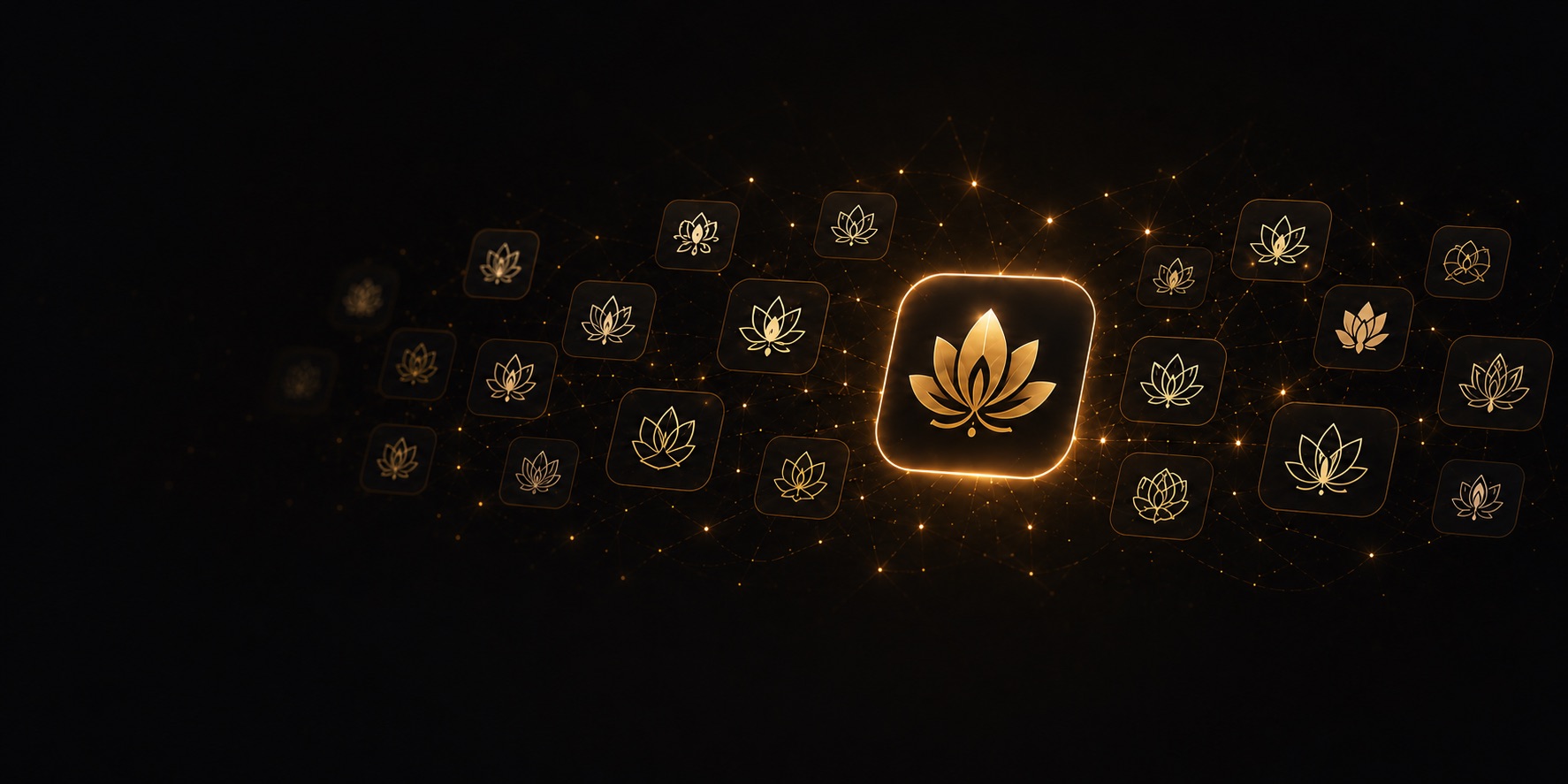 A constellation of generated logo concepts