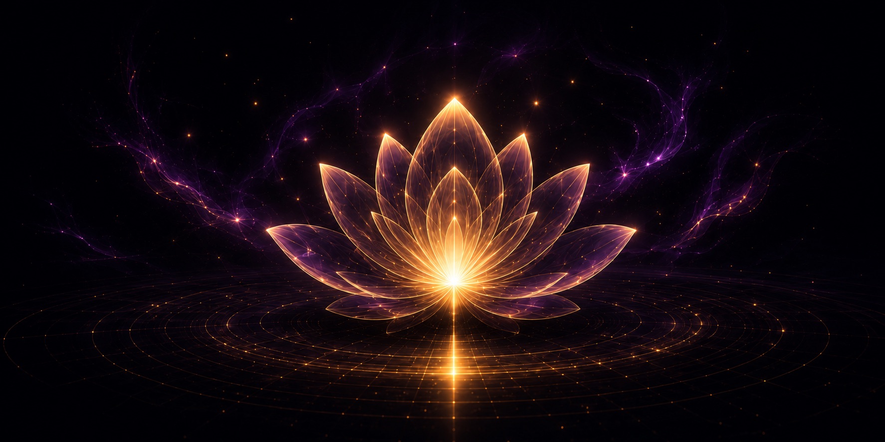 A radiant lotus blooming